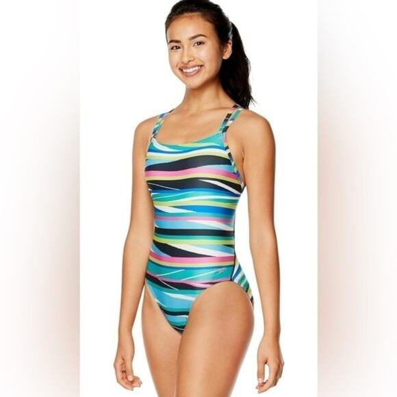 Speedo One Piece Prolt Volt Back Printed Sz 28/Small - Picture 1 of 8